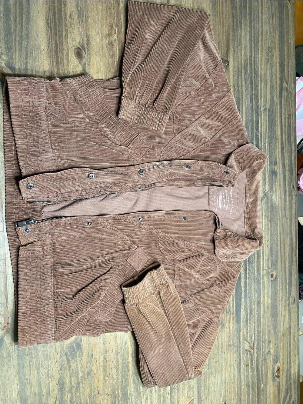 American Eagle Corduroy Jacket in Warm Brown